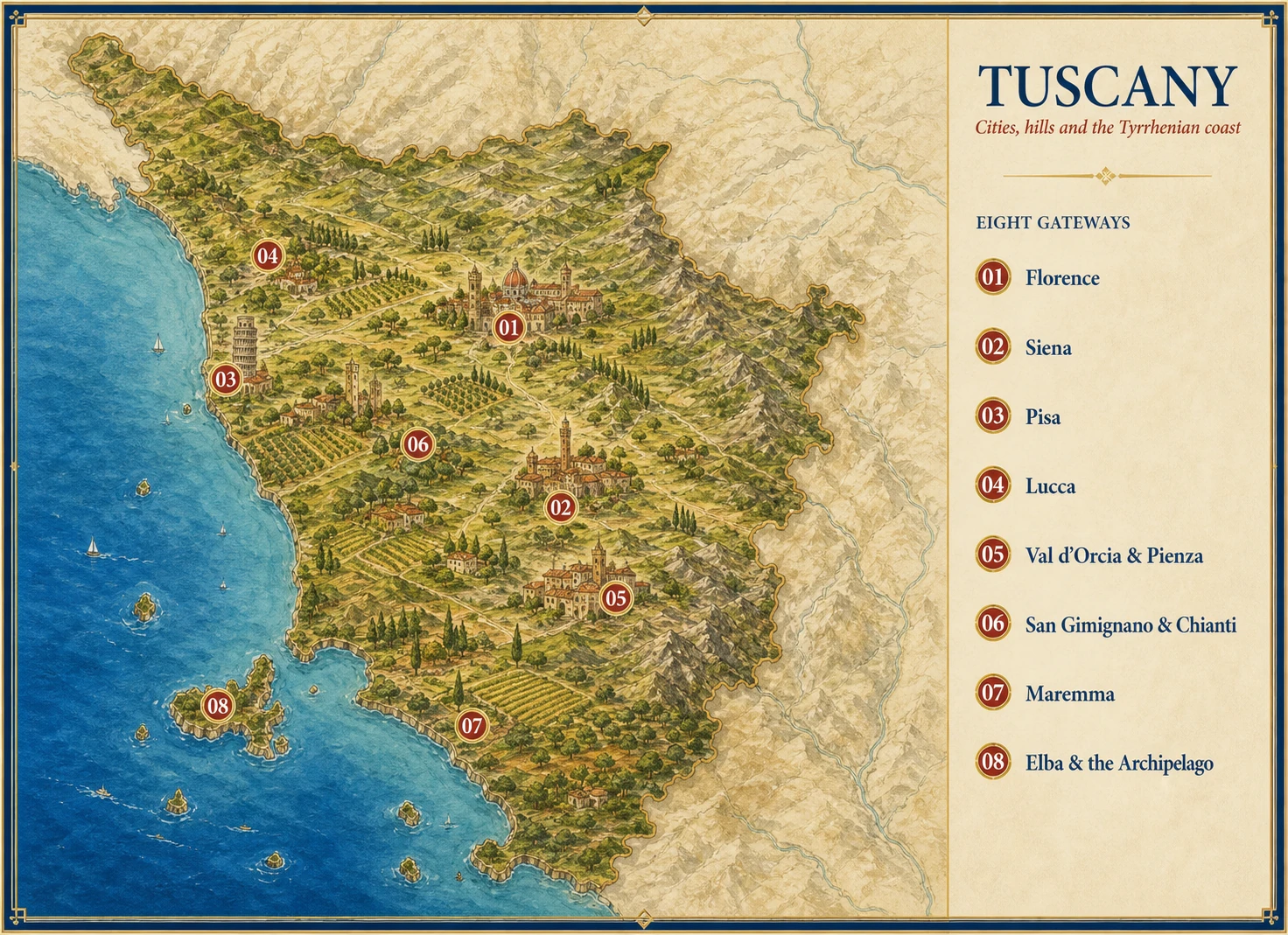 Illustrated atlas: Tuscany