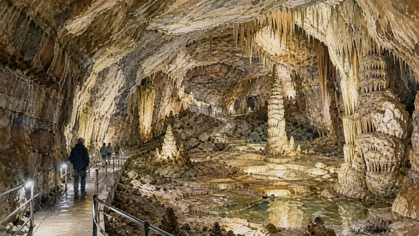 Alberobello and Valle d'Itria: Complete Guide 11 Original documentary watercolour of Castellana Grotte: karst below the plateau in Valle d'Itria · Puglia, showing accurate architecture, landscape and present-day use