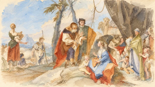 Watercolour: Detail of Tiepolo painting in the patriarchal palace collection at Udine