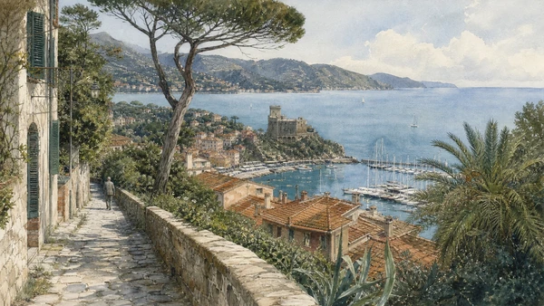 Lerici and the Gulf of Poets: Complete Guide 7 Original documentary watercolour of Literary itinerary: documented places, not borrowed legend in Lerici and Gulf of Poets · Liguria, showing accurate architecture, landscape, people and present-day use