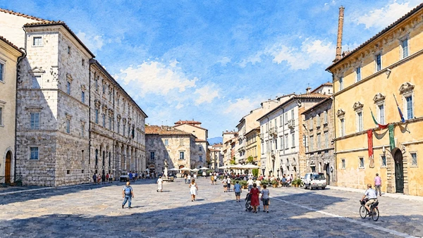 Watercolour: Piazza Arringo