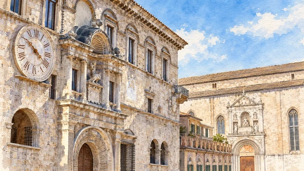 Watercolour: Palazzo dei Capitani del Popolo
