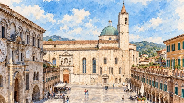 Watercolour: Piazza del Popolo