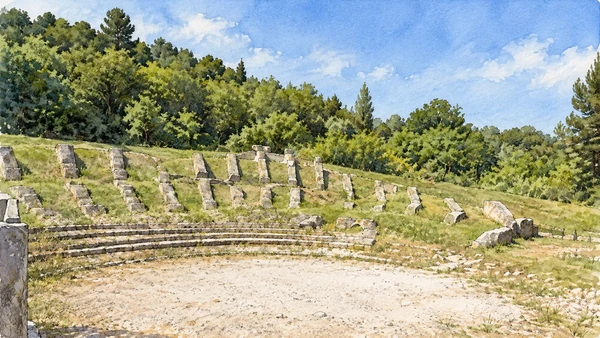 Watercolour: The Roman theatre