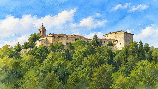 Watercolour: Genga village