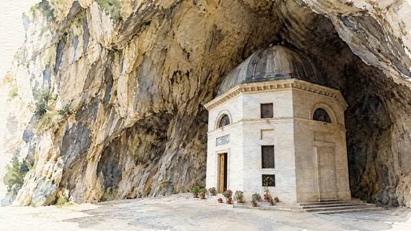 Watercolour: The sanctuary known as Tempio del Valadier