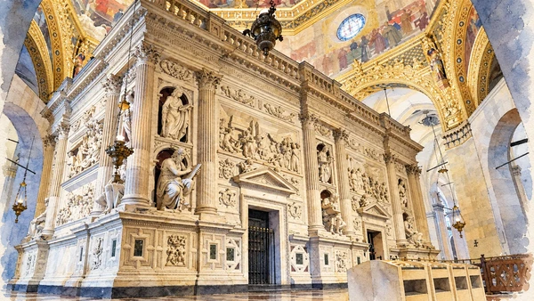 Watercolour: The marble enclosure