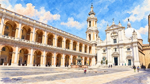 Watercolour: Piazza della Madonna