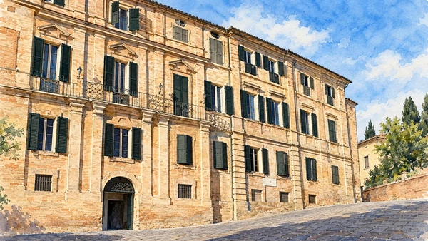 Watercolour: Casa Leopardi and the family setting