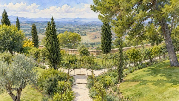 Watercolour: Orto sul Colle dell’Infinito