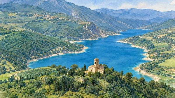 Watercolour: Lake Fiastra