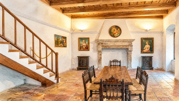 Watercolour: Sala Petrangolini inside Casa Raffaello, interpreted in watercolour