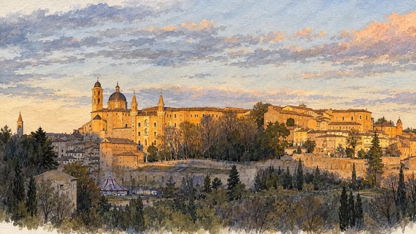 Watercolour: Reading Urbino’s skyline