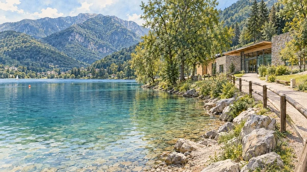 Riva del Garda and Northern Garda — A documented guide 10 Watercolour: Lake Ledro’s shore and wooded mountain setting.