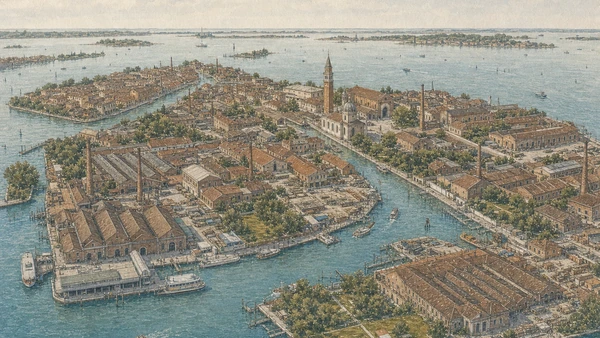 Documentary watercolour for Murano: Glass and Island Life